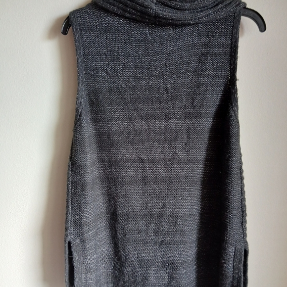 Elle  Cowl Neck Sleeveless Tunic Sweater Gray Small - Picture 4 of 9